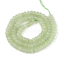染め加工天然石ホワイトジェイドビーズ連売り  ロンデル  淡緑色  6~6.5x4~4.5mm  穴：1mm  約86~90個/連  14.57~15.16''（37~38.5センチメートル）&nbsp;X-G-T139-59A-13