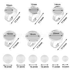 DIY Blank Dome Ring Making Kit&nbsp;STAS-FH0002-18