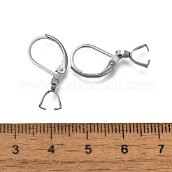 304ステンレススチールフレンチフックピアス金具  アイスピンチベイル付き  ステンレス鋼色  24mm  ピン：0.8mm&nbsp;STAS-P370-03P