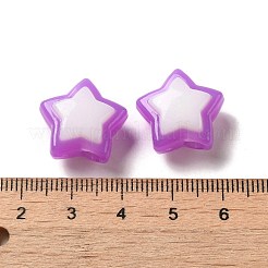 模造ゼリー透明アクリルビーズ  ツートン  スター  パープル  17x18x3mm  穴：3.5mm  20個/セット&nbsp;LS-SACR-R741-03H