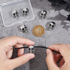 6Pcs Retro 304 Stainless Steel Slide Charms/Slider Beads&nbsp;STAS-UN0051-03