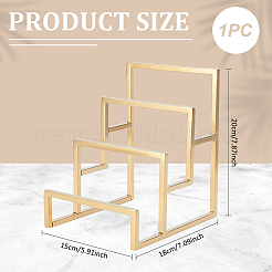 バッグ収納用のステンレス製ディスプレイライザースタンド  ゴールドカラー  15x18x20cm&nbsp;ODIS-WH0043-162