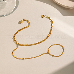 304 Stainless Steel Twisted Chain 2-Strand Hand Chain Ring Bracelets for Women&nbsp;MQ9629