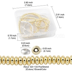 2 Strands 2 Colors Electroplated Non-magnetic Synthetic Hematite Beads Strands&nbsp;G-YW0001-38