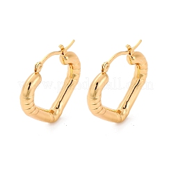 304ステンレススチール製ハートフープピアス（女性用）  ゴールドカラー  30.5x32x5mm  ピン：21x1~1.5mm&nbsp;EJEW-A125-27G