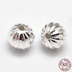 Fancy Cut Faceted Round 925 Sterling Silver Beads&nbsp;STER-F012-07E