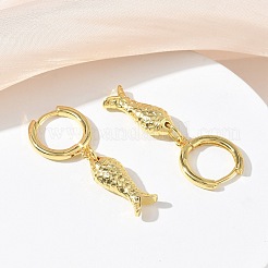 Brass Hoop Dangle Earrings for Women&nbsp;EJEW-A167-16G