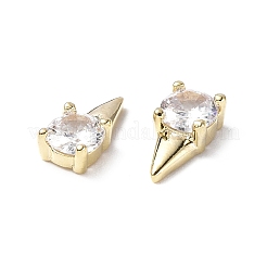 Brass Micro Pave Clear Cubic Zirconia Cabochons&nbsp;KK-A174-16G