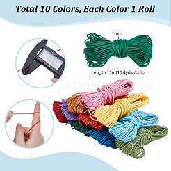 10 Bgas 10 Colors 15M Korean Waxed Polyester Cord&nbsp;YC-PH0001-55