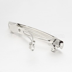 アイアン製ヘアバレッタパーツ  フランスヘアクリップパーツ  プラチナ  97x10x3mm  穴：3mm&nbsp;IFIN-A171-06G