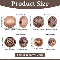 120Pcs 4 Styles Tibetan Style Alloy Beads&nbsp;FIND-ME0001-51