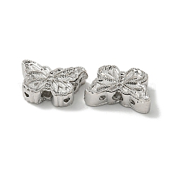 真鍮ビーズ  カドミウムフリー＆ニッケルフリー＆鉛フリー  蝶  プラチナ  8x13x4mm  穴：1mm&nbsp;KK-K378-26P