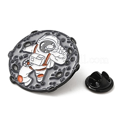 宇宙飛行士エナメルピン  電気泳動黒メッキ合金ブローチ  人間  28.5x30.5x1.5mm&nbsp;JEWB-I025-03C