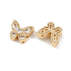 Brass Micro Pave Cubic Zirconia Multi-Strand Butterfly Links&nbsp;KK-K407-29G-01