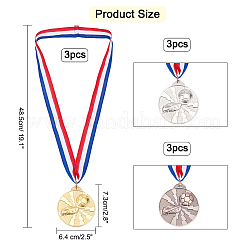 9Pcs 9 Colors Zinc Alloy Medal&nbsp;AJEW-GA0002-90
