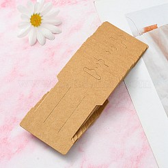 クラフト紙のヘアクリップディスプレイカード  ヘアボウホルダーカード  ヘアアクセサリー用品  バリーウッド  11.5x6.6x0.03cm  穴：24.5x8.5mm&nbsp;DIY-YW0007-32
