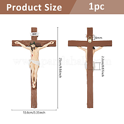 Resin Cross Crucifixion Statue Figurines Ornaments&nbsp;DJEW-WH0016-51