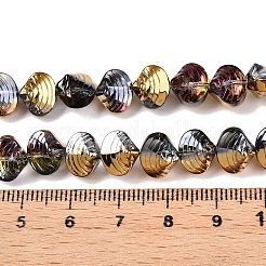 電気メッキガラスビーズセット  シェル形状  ゴールド  8x9.5x7.5mm  穴：0.9mm  約80~84個/連  25.20~26.88''（64~67.2センチメートル）&nbsp;EGLA-T021-11K
