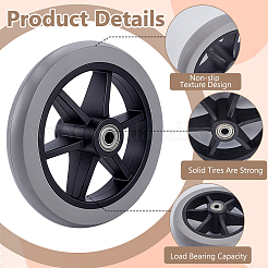 鉄製ベアリング付きヘペ前輪  車椅子アクセサリー  銀  150x51mm&nbsp;DIY-WH0816-059A