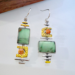 Rectangle Alloy Resin Dangle Earrings&nbsp;FS-WG2AF93-01
