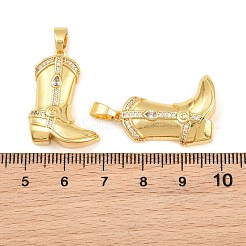 Brass Micro Pave Clear Cubic Zirconia Pendants&nbsp;CU-CBA765C-02B-G
