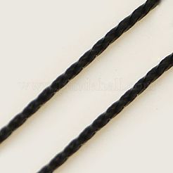 編組非弾性ビーズ糸  メタリック糸  刺しゅう糸  ブラック  0.6mm  約10.93ヤード（10m）/ロール&nbsp;X-EW-N001-06