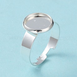 Adjustable 201 Stainless Steel Finger Rings Components&nbsp;STAS-G187-01S-10mm