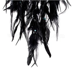 Iron & Brass Wire Woven Web/Net with Feather Pendant Decorations&nbsp;AJEW-B017-28