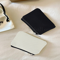 3個 3色 キャンバス布 チェンジジッパーウォレット  長方形  ミックスカラー  9.7x12.5x0.7cm  1pc /カラー&nbsp;ABAG-LP0001-89B
