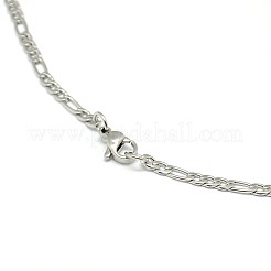 304ステンレススチールフィガロチェーンネックレスの作り方  ミックスカラー  17.91インチ（45.5cm）  3mm&nbsp;STAS-A028-N022