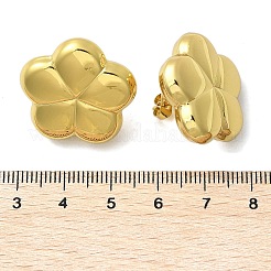 女性用304ステンレススチールスタッドピアス  花  ゴールドカラー  24x25mm&nbsp;EJEW-A125-58G