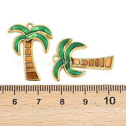 304ステンレススチール、エナメルペンダント  イオンプレーティング（ip）  ツリー  ゴールドカラー  26.5x20x2.5mm  穴：1.6mm&nbsp;STAS-Z166-05G