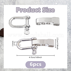 6 Sets Alloy D-Ring Anchor Shackle Clasps&nbsp;FIND-DC0007-79