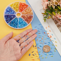 2880Pcs 8 Colors Opaque Colours Glass Twist Bugle Beads&nbsp;EGLA-PH0001-33