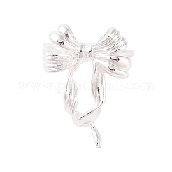 Bowknot Brass Open Cuff Rings for Women&nbsp;RJEW-P124-01S