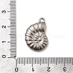 変色しない304ステンレススチールペンダント  シェル形状  ステンレス鋼色  21x15x4~4.1mm  穴：2mm&nbsp;STAS-I105-42P-1