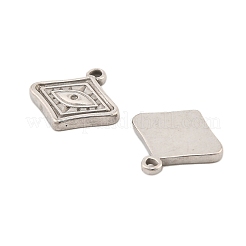 304ステンレススチールチャーム  目で主演  ステンレス鋼色  14x15x2mm  穴：1.4mm&nbsp;STAS-B099-07P
