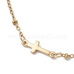 2Pcs 2 Colors 304 Stainless Steel Cross Link Chain Bracelet Making Sets&nbsp;AJEW-JB01380