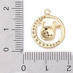 真鍮マイクロパヴェクリアキュービックジルコニアペンダント  十二星座  水瓶座  18x15x2.5mm  穴：1.5mm&nbsp;LS-FIND-B077-02G-06