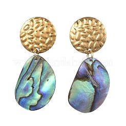 Natural Paua Shell Stud Dangle Earring&nbsp;EJEW-JE07136