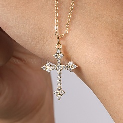 Cubic Zirconia Cross Pendant Necklace&nbsp;ZV5438-1