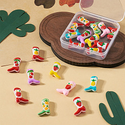 20Pcs 10 Styles Fruit Theme Boot Baking Paint Glass Enamel Beads&nbsp;LAMP-TA0002-78C