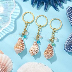 Natural Shell Pendant Keychains&nbsp;KEYC-JKC01094-04