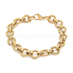 304ステンレススチールローロチェーンブレスレット女性男性用  イオンプレーティング（ip）  ゴールドカラー  8-1/4インチ（20.8cm）&nbsp;BJEW-F488-44G