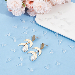 透明シリコン製のフルカバーイヤーナット  ピアスバックキャッチ  10x6x6mm  穴：0.7mm  100個/箱&nbsp;FIND-SP0001-18D