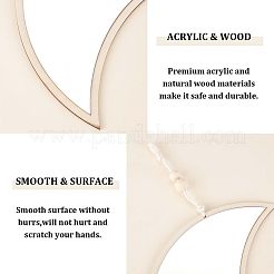 Moon Acrylic Mirror Wall Hanging Decoration&nbsp;HJEW-WH0069-02