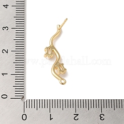 Brass with Clear Cubic Zirconia Stud Earring Findings&nbsp;LS-KK-G499-02G