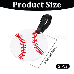 スポーツボールスタイル PVC 荷物タグ 2個  旅行IDラベル  スーツケース名札  野球  141~145mm&nbsp;AJEW-DJ0004-63C