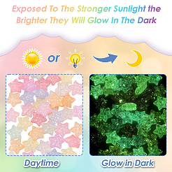 50Pcs Luminous Transparent Acrylic Beads&nbsp;LACR-TA0001-08