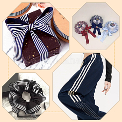 50 Yards Polyester Stripe Ribbons&nbsp;SRIB-WH0011-157B